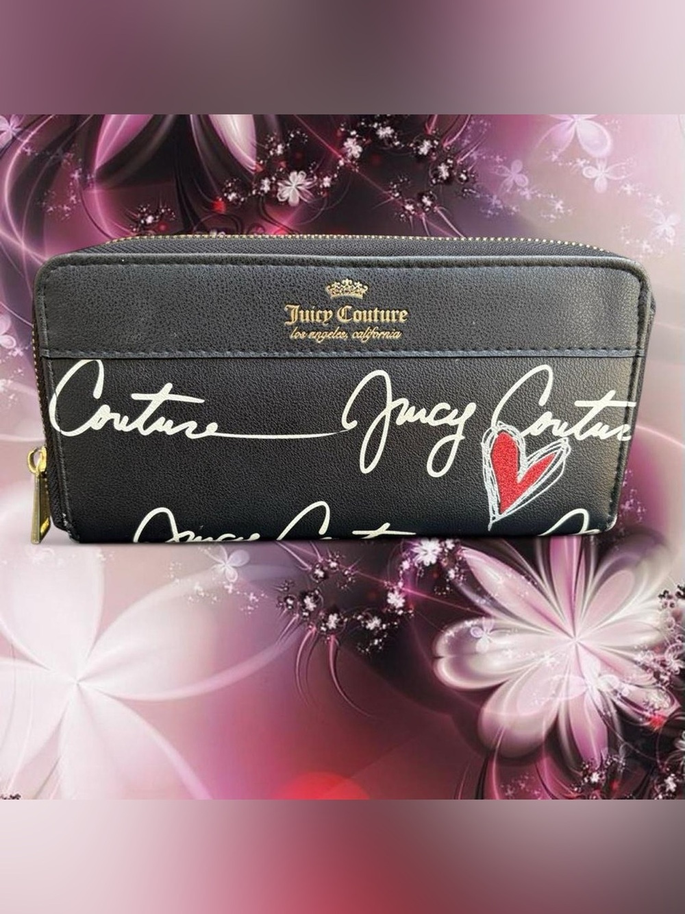 juicy couture love letter zip around wallet, 2021. EUC!